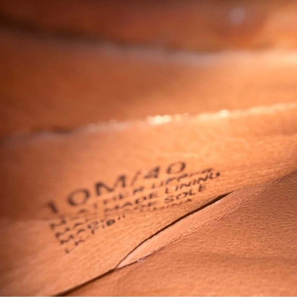 Women’s LuckyBrand Brown Leather Pintuck Wedge Size 10 - Picture 6 of 10